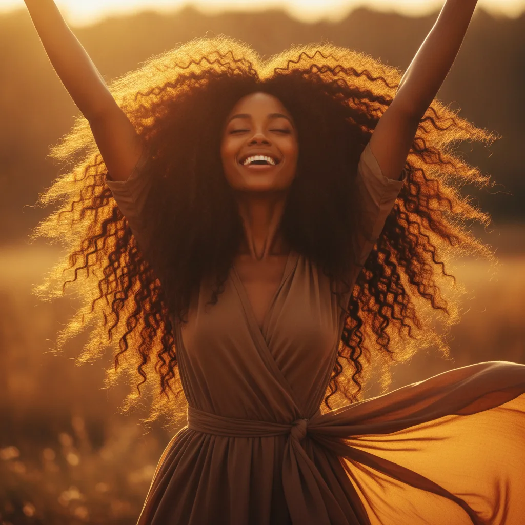 Flourishing natural hair close-up